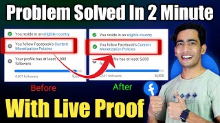 You Follow Facebook Content Monetization Policies Problem Solved 100  You Follow Facebook Problem [upl. by Lail]