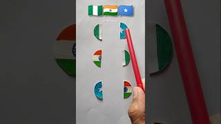 🇮🇳🇸🇴🇳🇬 Flag Matching shorts art indianflagdrawing flag vinusart viral independenceday [upl. by Nydroj]