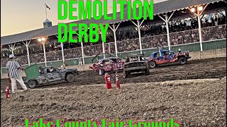 Saturday Night Demolition Derby Lake County Fair [upl. by Eanej]