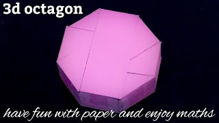 Octagonal prism । 3d octagon using paper [upl. by Aner72]