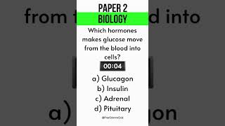 GCSE Biology Paper 2 Hormones Quick Quiz Question 132 Shorts [upl. by Assenad]