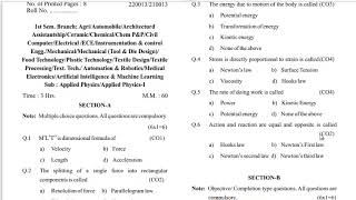 HSBTE Diploma Engg 1st Semester all branches Final Exam Applied Physics 1 Question Paper July 2023 [upl. by Eetnahs]