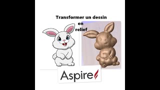 Transformer un dessin en relief avec ASPIRE VECTRIC [upl. by Ecela]