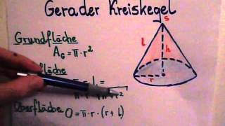 Kegel  Gerader Kreiskegel [upl. by Nenerb]