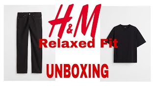 Relaxed fit Jeans  relaxed fit Tshirt  unboxing video  review review unboxing hm [upl. by Hakon784]