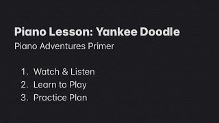 Piano Lesson Yankee Doodle  Piano Adventures Primer [upl. by Frederich]