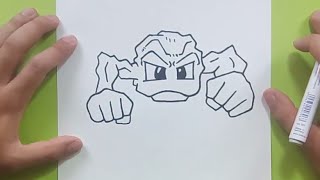 Como dibujar a Geodude paso a paso  Pokemon  How to draw Geodude  Pokemon [upl. by Aohsoj]