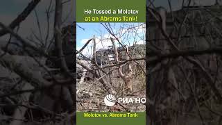 Russian Soldier Attacks Abrams Tank with Molotov Cocktail [upl. by Arias]