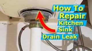 How to Replace A Kitchen Sink Drain Strainer Repair Leak [upl. by Brott]