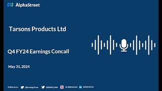 Tarsons Products Ltd Q4 FY202324 Earnings Conference Call [upl. by Leahicm]