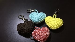 Tuto coeur porte clé au crochet [upl. by Erodavlas290]