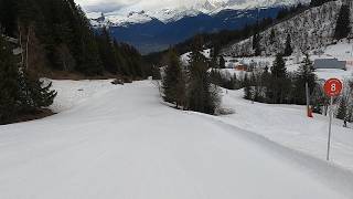 Skiing RED slope CHOUCAS at MEGEVE ski resort  GoPro POV  Feb 2024 [upl. by Akital742]