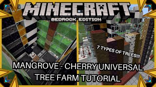 MangroveCherry Universal Tree Farm Tutorial For Minecraft Bedrock 119 [upl. by Llevaj]