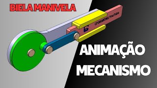 SIMULAÇÃO DE MECANISMOS MECÂNICOS SIMPLES 39  BIELA MANIVELA [upl. by Alleuqram]