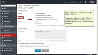Plesk 125 Tutorials  How to create server backup [upl. by Robena750]