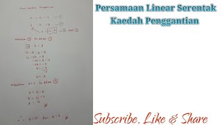 Persamaan Linear Serentak Kaedah Penggantian [upl. by Paza295]