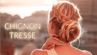 Tuto coiffure de fêtes réveillon jour de lan ✿ Chignon soirée cheveux mi longs facile à faire [upl. by Walston]