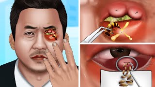 ASMR Animation Help Ma Dong Soek treat bee stings on his eyes [upl. by Lyon]