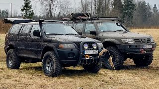 Patrol Y61 vs Pajero Sport  Поехали на пикник а занесло в ГРЯЗЬ  Трепадоры 37”  Latvian Offroad [upl. by Elleoj]