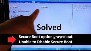 How to Fix Secure Boot option grayed out in BIOS Disable Secure Boot UEFI Windows 710 [upl. by Eciral]