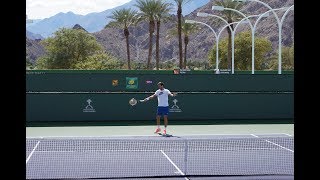 Juan Martin Del Potro Practice  Indian Wells BNP Paribas Open 2018 [upl. by Yroj]