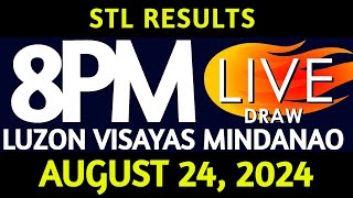 Stl Result Today 800 pm draw August 24 2024 Saturday Luzon Visayas and Mindanao Area Live [upl. by Berkie]