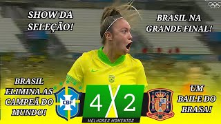 Brasil 4 x 2 Espanha  Gols e Melhores Momentos  Semifinal Olimíadas 2024 [upl. by Ardnal818]