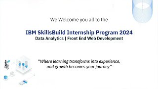 IBM SkillsBuild Data Analytics and Front end Web Development Internship 2024 [upl. by Astrid539]