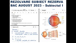 REZOLVARE SUBIECT REZERVA BACALAUREAT BIOLOGIE VEGETALA 2023  Subiectul 1 [upl. by Assilam]