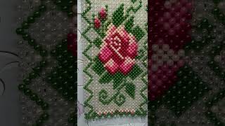 3D Beaded Rose Mat viralvideo shorts short artandcraft arts craft crafts beads viralshorts [upl. by Rattray]