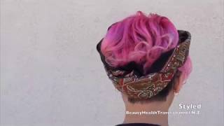 Haircolor PINK ombre from darker roots to lighter hair ends [upl. by Lyrrad]