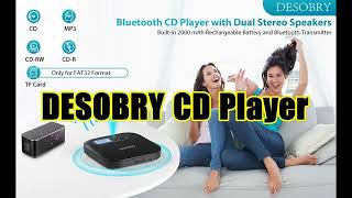 DESOBRY Bluetooth CD Player with Speakers [upl. by Alisha560]