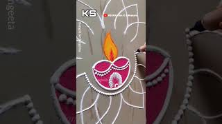 Simple Rangoli Tricks by Sangeeta Deepavali Sankranti Dhanteras and Diwali Simple Rangoli [upl. by Liebermann634]