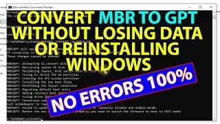 How to Convert MBR to GPT Without Losing Data or Reinstalling OS With Fix for Validation Failures [upl. by Illak288]