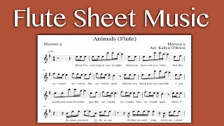 Animals  Maroon 5 Flute Sheet Music [upl. by Alyks94]