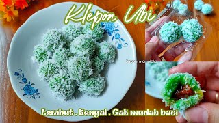 KUE TRADISIONAL BIKIN NAGIH‼️RESEP KLEPON UBI EMPUK amp KENYAL  GAK GAMPANG BASI  IDE JUALAN 1000an [upl. by Eirruc]