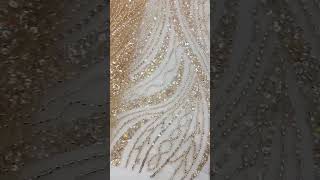 ZX004 Shop Online 5 Yards Tulle Beaded Lace Material Fabric For Dresses bridallace bridalfabric [upl. by Rochelle]