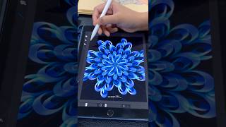 Digital Mandala🩵💙 satisfying art mandalaart youtubeshorts digitalart procreate [upl. by Ynahpit]