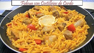 Fideuá con Costillejas de Cerdo  Receta de Cocina en Familia [upl. by Nyhagen]