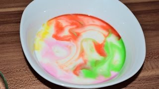 Experiment mit Milch Lebensmittelfarbe und Spülmittel [upl. by Eveivenej]