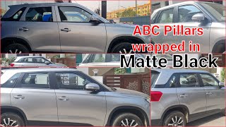 Vitara Brezza lxi pillar wrapped in matte black  Maruti Suzuki Brezza December 2021 premium silver [upl. by Ahsei]