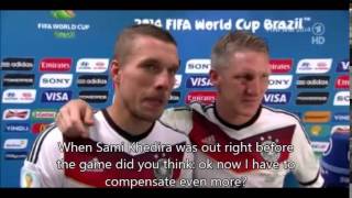 Schweinsteiger Podolski and Kramer after winning World Cup in Brazil English subtitles [upl. by Ettenahc]