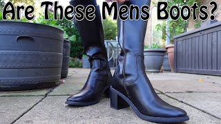 Mens black heel fashion boots [upl. by Aicertal365]