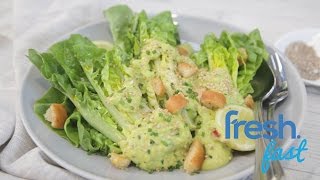 FreshFast Baby Cos amp Crouton Salad with Avocado Dressing [upl. by Abekam]