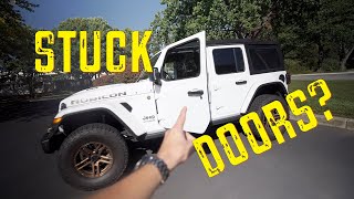 This Jeep Wrangler Tip Will Help Easily Recover Your Doors Check Strap [upl. by Etnor]