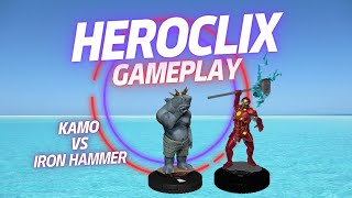 HeroClix  Gameplay  Kamo vs Iron Hammer [upl. by Ayekal]