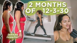 I DID 12330 FOR 2 MONTHS AND THESE ARE MY RESULTS  Lauren Giraldo Treadmill Routine [upl. by Auqinehs]