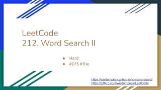 【每日一题】212 Word Search II 4262021 [upl. by Irep855]