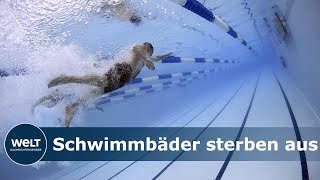 SCHWIMMBADSTERBEN quotWenn wir nicht schwimmen können sind wir in Lebensgefahrquot  DLRGPräsidentin [upl. by Etnud]