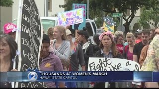 Over 1 million join antiTrump womens marches worldwide including Hawaii [upl. by Naujtna405]